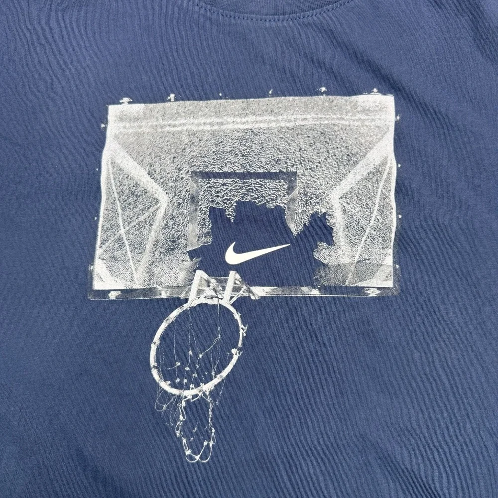 Nike Shattered Backboard Shirt Mens XL Blue Performance Short Sleeve Basketball